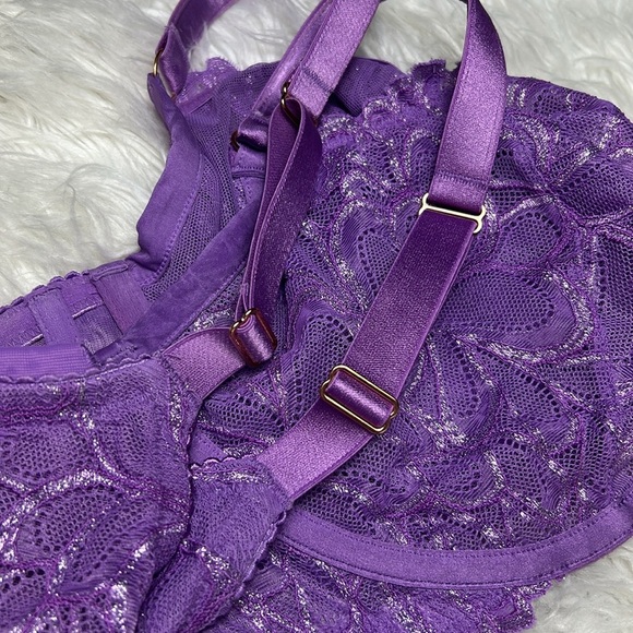 Savage Fenty Purple Lace Unlined Underwire Bra - Picture 5 of 5